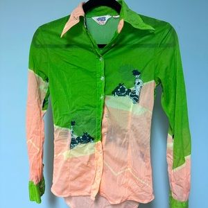 Vintage graphic button down